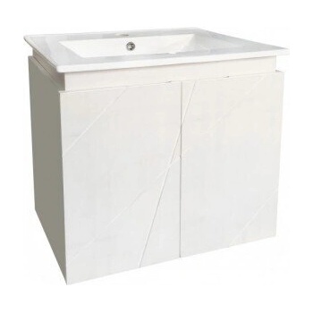 InterCeramic PVC шкаф за баня InterCeramic ICP 6046 W с порцеланов умивалник - стенен модел, 61 см (ICP 6046 W)