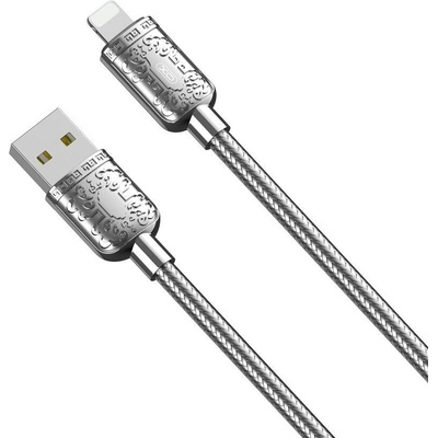 XO NB216 USB - Lightning, 2,4A, 1m, stříbrný