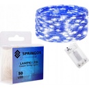 SPRINGOS LED reťaz Nano 5m 50 LED 3x AA modrá