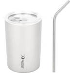SilverAnt Dvojstenný titánový hrnček so slamkou 400 ml (SATICM400BR)