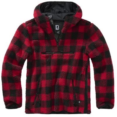 Brandit Teddyfleece Worker Pullover, червено/черно (5023.41)