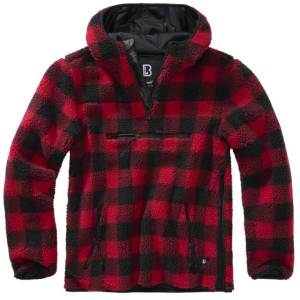 Brandit Teddyfleece Worker Pullover, червено/черно (5023.41)