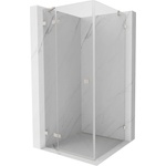 Mexen Lunar лява душ кабина с врата 90 x 90 см, прозрачна, четкан никел - 834-090-090-97-00-L (834-090-090-97-00-L)