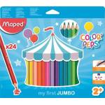 Maped Комплект цветни моливи, триъгълни, дебели, MAPED "Jumbo", 24 различни цвята 834013FC (834013FC)