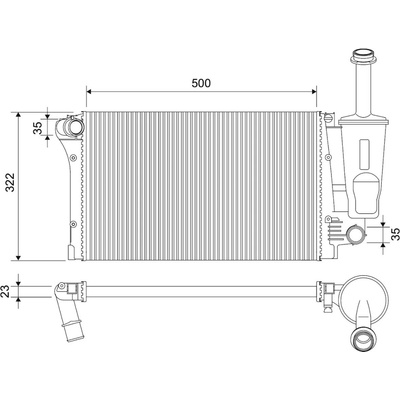 Chladič vody pro motor VALEO 701886
