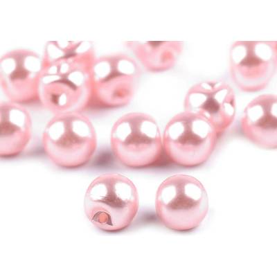Perla k našití / knoflík Ø8 mm, malé, 5 růžová sv.
