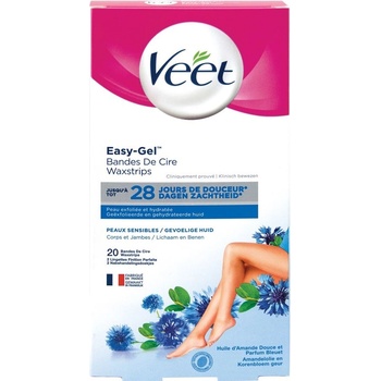 Veet Ленти за крака и тяло за чувствителна кожа, 20 броя