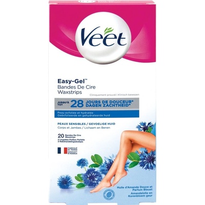 Veet Ленти за крака и тяло за чувствителна кожа, 20 броя