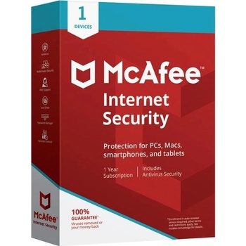 McAfee Internet Security 1 lic. 12 mes.