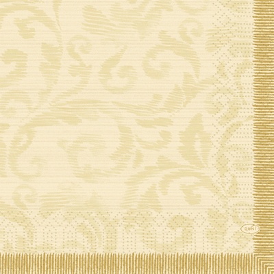 Duni Papírové ubrousky 50 ks 40 cmx40 cm Rich Damast Cream 4V