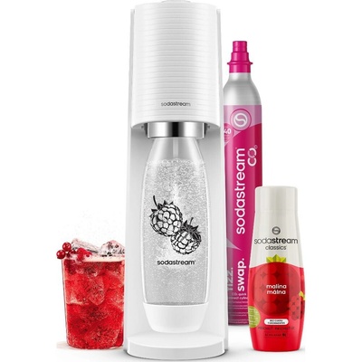SodaStream TERRA White Malina Zero Mpack biely