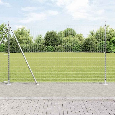 OMAXI Zahradní euro plot s betonovým základem 10 x 1,6 m Stříbrná 243508