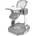 Caretero Столче за хранене 3 в 1 Caretero - Sitron, сиво (TERO-7740)