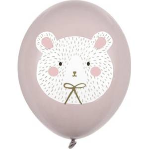 Party Deco Латексов Балон с Полярно Мече, Топло Сиво (sb14p-315-013)