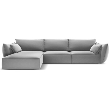 Mazzini Sofa Светлосив кадифен ъглов диван (ляв ъгъл) Vanda - Mazzini Sofas (MAZ_LC_51_F1_VANDA5)