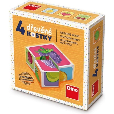 Dino Ovoce 4 dřevěné kostky