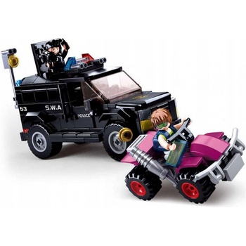 Sluban B0653 SWAT vyzbrojený voz a zlodej na 4-kolkoch