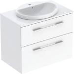Geberit Комплект стенен шкаф Geberit Selnova Square, лъскаво бял, 2 чекмеджета и мивка 80 см (502.872.00.1)