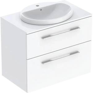 Geberit Комплект стенен шкаф Geberit Selnova Square, лъскаво бял, 2 чекмеджета и мивка 80 см (502.872.00.1)