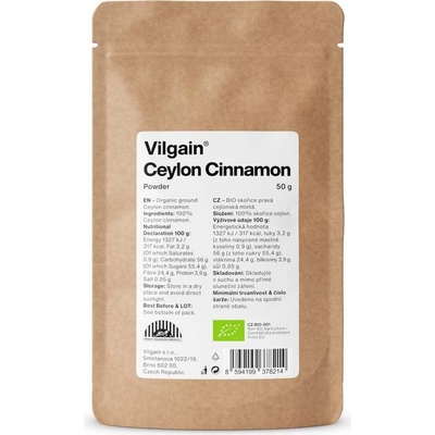 Vilgain Škorica cejlónska BIO mletá 50 g