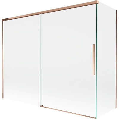 Mexen Rox 2-крилен плъзгащ се параван за вана 190 + 80 x 150 см, прозрачен, розово злато - 8C9-190-080-60-00 (8C9-190-080-60-00)