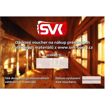 Dárkový poukaz 500 Kč SVK Barvy s.r.o., Hodnota poukazu 500 Kč, Druh Jednoúčelový poukaz