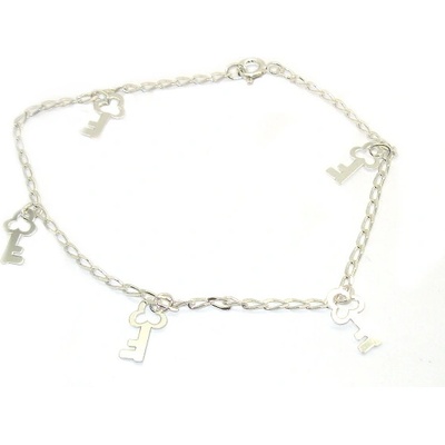 Šperky Nina stříbrný náramek s přívěsky18 cm nar ag H 074