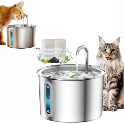 Napájačka s fontánou kovová Oneisall 2 l