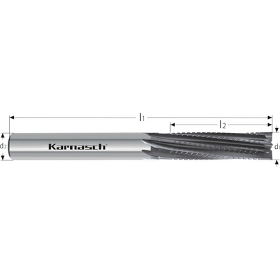 Karnasch 291762060025 | Tvrdokovová hrubovacia a na hotovo stopková fréza ostrohranná 6,0x25-65x6 mm, Z=8