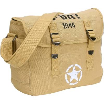FOSTEX taška cez rameno D-DAY 1944 WWII plátená PIESKOVÁ