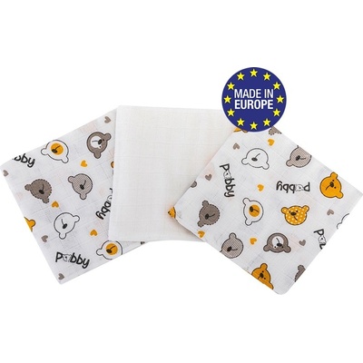 BOMIMI látkové Premium TEDDY-BIELA 80 x 70 3 ks