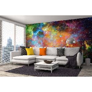 DIMEX ART Самозалепваща се флизелинова фототапета галактични елементи 375 x 250 см