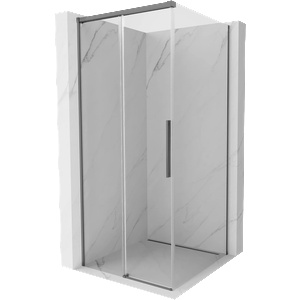 Mexen Rox плъзгаща се душ кабина 90 x 90 см, прозрачна, Gun Metal - 8C2-090-090-95-00 (8C2-090-090-95-00)