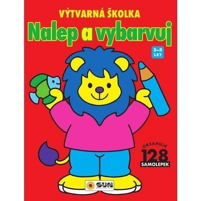 Výtvarná školka červená nalep a vybarvuj