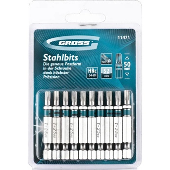 GROSS Комплект битове torx 25х50, s2 , 10 бр. //gross 11471