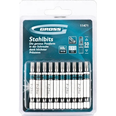 GROSS Комплект битове torx 25х50, s2 , 10 бр. //gross 11471