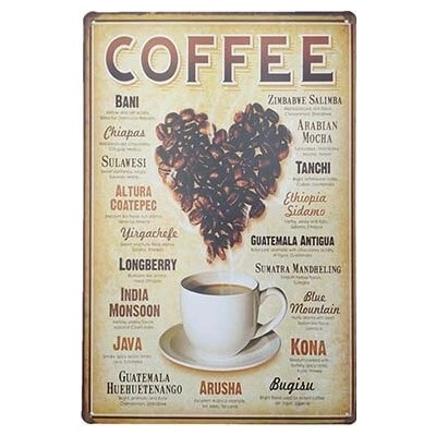 Ceduľa Coffee Menu
