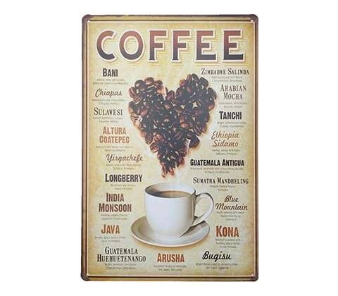 Ceduľa Coffee Menu