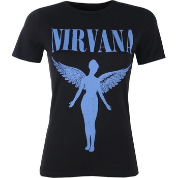 ROCK OFF дамска тениска Nirvana - Angelic Blue Mono - ROCK OFF - NIRVTS82LB