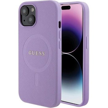 GUESS Кейс Guess GUHMP15SPSAHMCU за iPhone 15 6.1"", лилав / лилав, твърд, Saffiano MagSafe (KXG0074615)