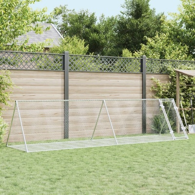 vidaXL 9799.3281531 Králíkárna pozinkovaná ocel stříbrná 400 x 105 x 91 cm