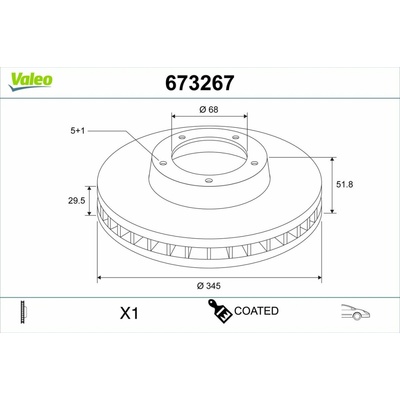 Brzdový kotúč VALEO 673267