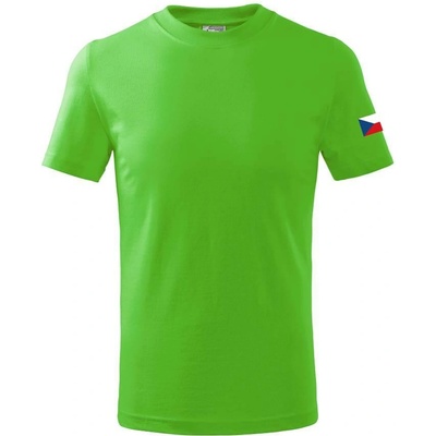 Česká vlajka na rukávu tričko dětské bavlněné apple green
