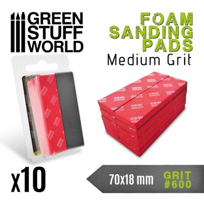 Green Stuff World Foam Sanding Pads 600 grit 10pcs/ Penové brúsne podložky 600 10 ks