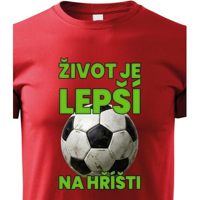 Dětské tričko Fotbal život je lepší na hřišti ČervenáCanvas Dětské tričko Bezvatriko.cz 1568