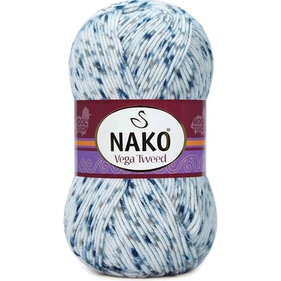 Nako Pletací příze Nako Vega Tweed - 31924 modrobílá