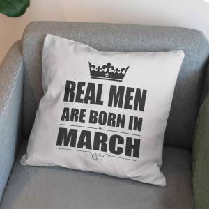Art gift Възглавничка - Real men are born in