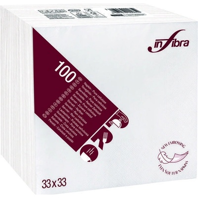 Celtex papírové ubrousky Infibra 2V bílá 33x33cm 100ks