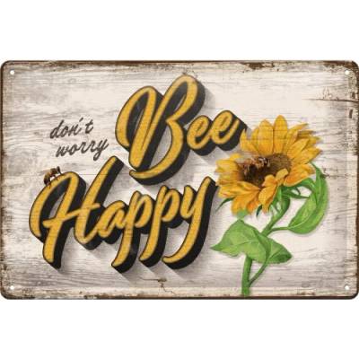Nostalgic Art Plechová Ceduľa Bee Happy