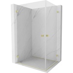 Mexen Lunar-B Duo душ кабина с врати 100 x 75 см, прозрачна, златиста четка - 832-100L-075P-55-00 (832-100L-075P-55-00)